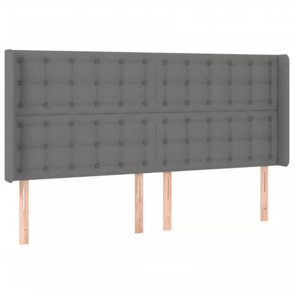 sötétszürke szövet rugós és LED-es ágy matraccal 160x200 cm