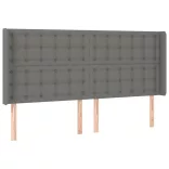 sötétszürke szövet rugós és LED-es ágy matraccal 180 x 200 cm