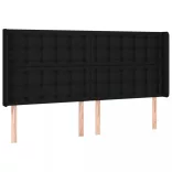 fekete szövet rugós és LED-es ágy matraccal 180 x 200 cm