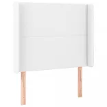 fehér műbőr rugós ágy matraccal és LED-del 90x190 cm