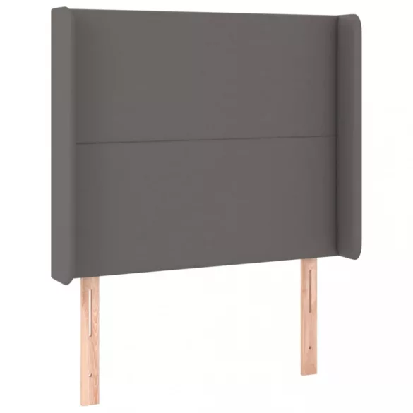 szürke műbőr rugós ágy matraccal és LED-del 90x190 cm