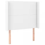 fehér műbőr rugós ágy matraccal és LED-del 90x200 cm