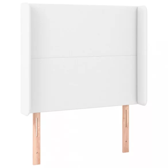 fehér műbőr rugós ágy matraccal és LED-del 90x200 cm