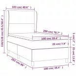 fekete műbőr rugós ágy matraccal és LED-del 100x200 cm