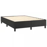 fekete műbőr rugós ágy matraccal és LED-del 140 x 190 cm