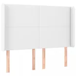 fehér műbőr rugós ágy matraccal és LED-del 140x200 cm