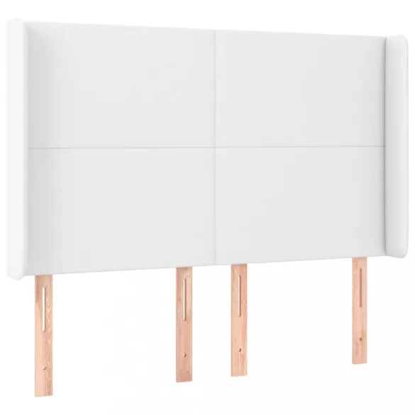 fehér műbőr rugós ágy matraccal és LED-del 140x200 cm