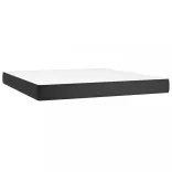 fekete műbőr rugós ágy matraccal és LED-del 160x200 cm