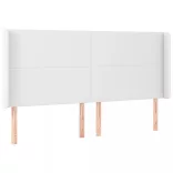 fehér műbőr rugós ágy matraccal és LED-del 160x200 cm