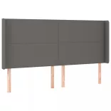 szürke műbőr rugós ágy matraccal és LED-del 160x200 cm