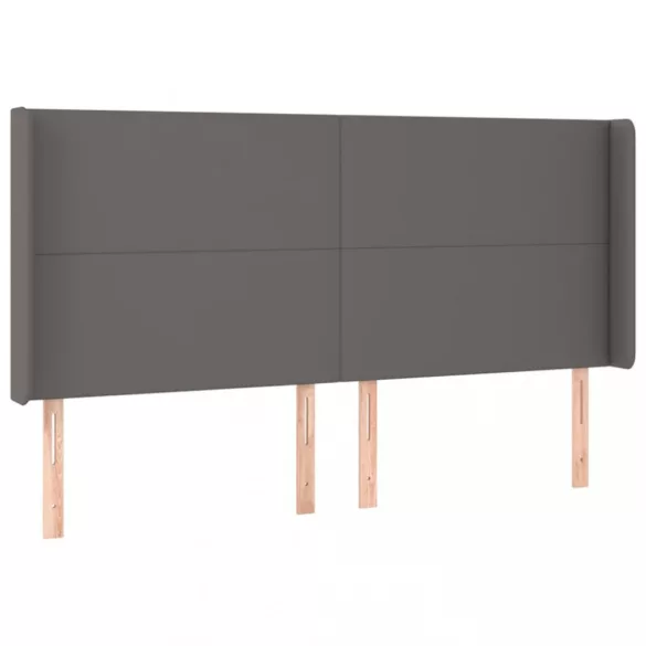 szürke műbőr rugós ágy matraccal és LED-del 160x200 cm