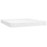 fehér műbőr rugós ágy matraccal és LED-del 180x200 cm