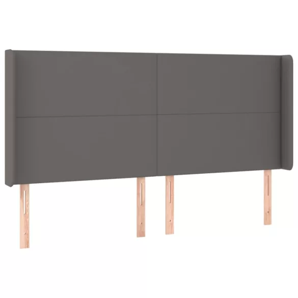 szürke műbőr rugós ágy matraccal és LED-del 200x200 cm