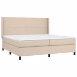 cappuccino színű műbőr rugós ágy matraccal és LED-del 200x200cm