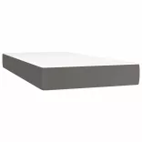 szürke műbőr rugós ágy matraccal és LED-del 90x190 cm
