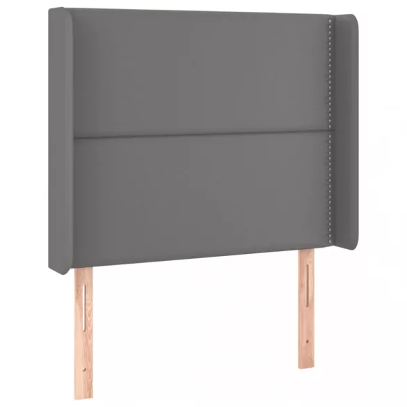 szürke műbőr rugós ágy matraccal és LED-del 90x190 cm