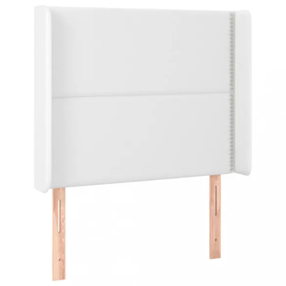 fehér műbőr rugós ágy matraccal és LED-del 100x200 cm