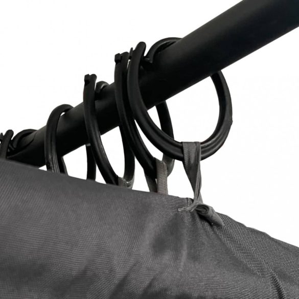 antracitszürke dupla napozóágy oldalsó és felső függönnyel