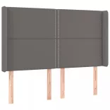 szürke műbőr rugós ágy matraccal és LED-del 140x200 cm