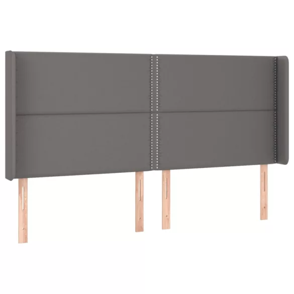 szürke műbőr rugós ágy matraccal és LED-del 180x200 cm