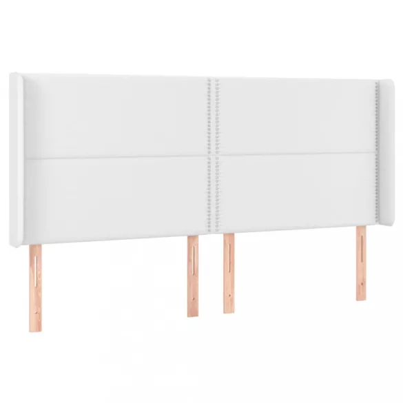 fehér műbőr rugós ágy matraccal és LED-del 200x200 cm