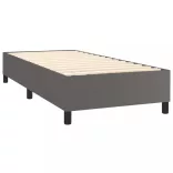 szürke műbőr rugós ágy matraccal és LED-del 80 x 200 cm