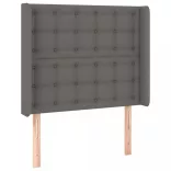 szürke műbőr rugós ágy matraccal és LED-del 80 x 200 cm