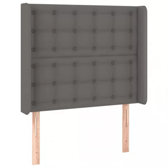 szürke műbőr rugós ágy matraccal és LED-del 90x190 cm