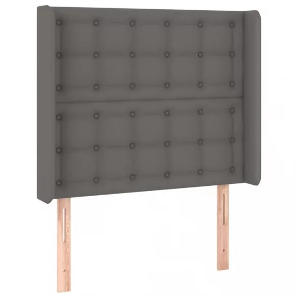 szürke műbőr rugós ágy matraccal és LED-del 100x200 cm