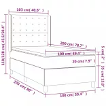szürke műbőr rugós ágy matraccal és LED-del 100x200 cm