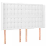 fehér műbőr rugós ágy matraccal és LED-del 140x190 cm