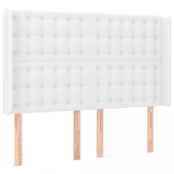 fehér műbőr rugós ágy matraccal és LED-del 140x190 cm