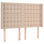 cappuccino színű műbőr rugós ágy matraccal és LED-del 140x190cm