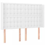fehér műbőr rugós ágy matraccal és LED-del 140x200 cm