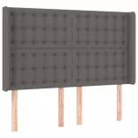 szürke műbőr rugós ágy matraccal és LED-del 140x200 cm