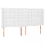 fehér műbőr rugós ágy matraccal és LED-del 160x200 cm