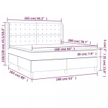 fehér műbőr rugós ágy matraccal és LED-del 160x200 cm