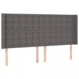 szürke műbőr rugós ágy matraccal és LED-del 160x200 cm