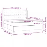 szürke műbőr rugós ágy matraccal és LED-del 160x200 cm