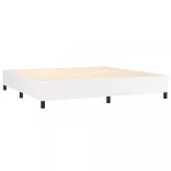 fehér műbőr rugós ágy matraccal és LED-del 200x200 cm