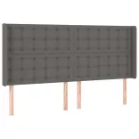 szürke műbőr rugós ágy matraccal és LED-del 200x200 cm