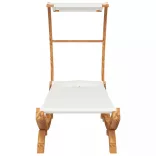 kültéri krém baldachinos hajlított fa nyugágy 100x190x134 cm