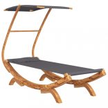 kültéri antracit baldachinos hajlított fa nyugágy 100x190x134cm
