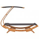 kültéri antracit baldachinos hajlított fa nyugágy 100x190x134cm