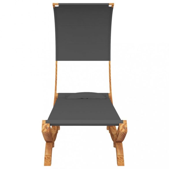 kültéri antracit baldachinos hajlított fa nyugágy 100x200x126cm