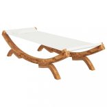 kültéri krémszínű hajlított fa nyugágy 100 x 188,5 x 44 cm