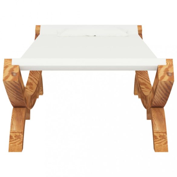 kültéri krémszínű hajlított fa nyugágy 100 x 188,5 x 44 cm