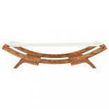 kültéri krémszínű hajlított fa nyugágy 100 x 188,5 x 44 cm