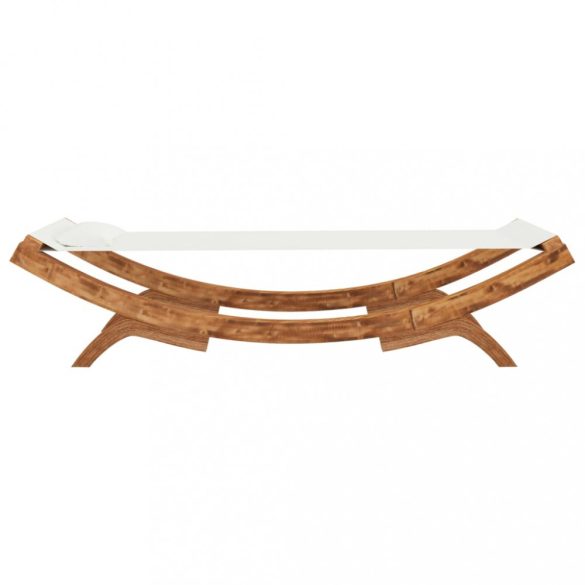 kültéri krémszínű hajlított fa nyugágy 100 x 188,5 x 44 cm