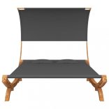 kültéri antracit baldachinos hajlított fa nyugágy 165x203x126cm